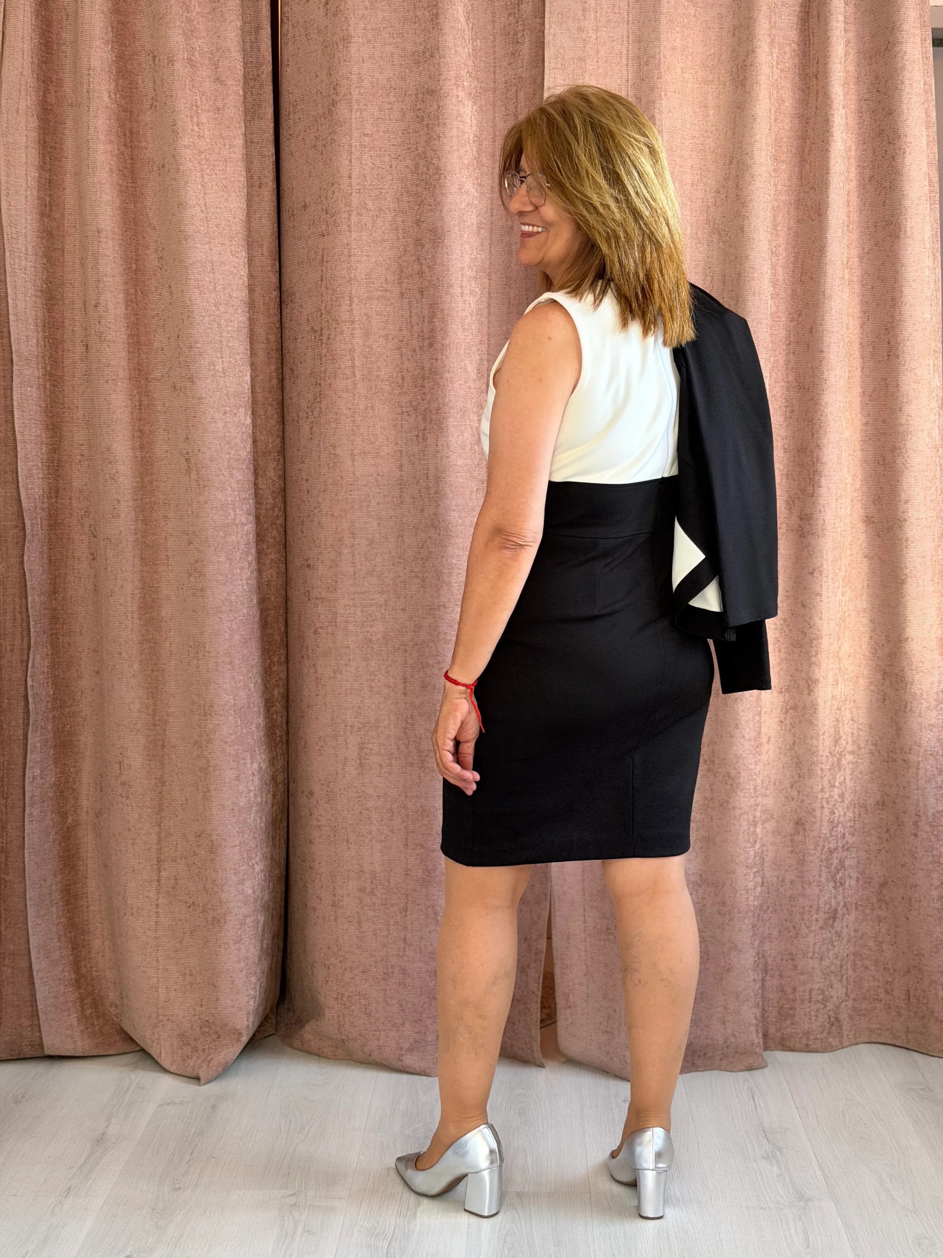 Vestido corto blanco y negro-110 - Imagen 3