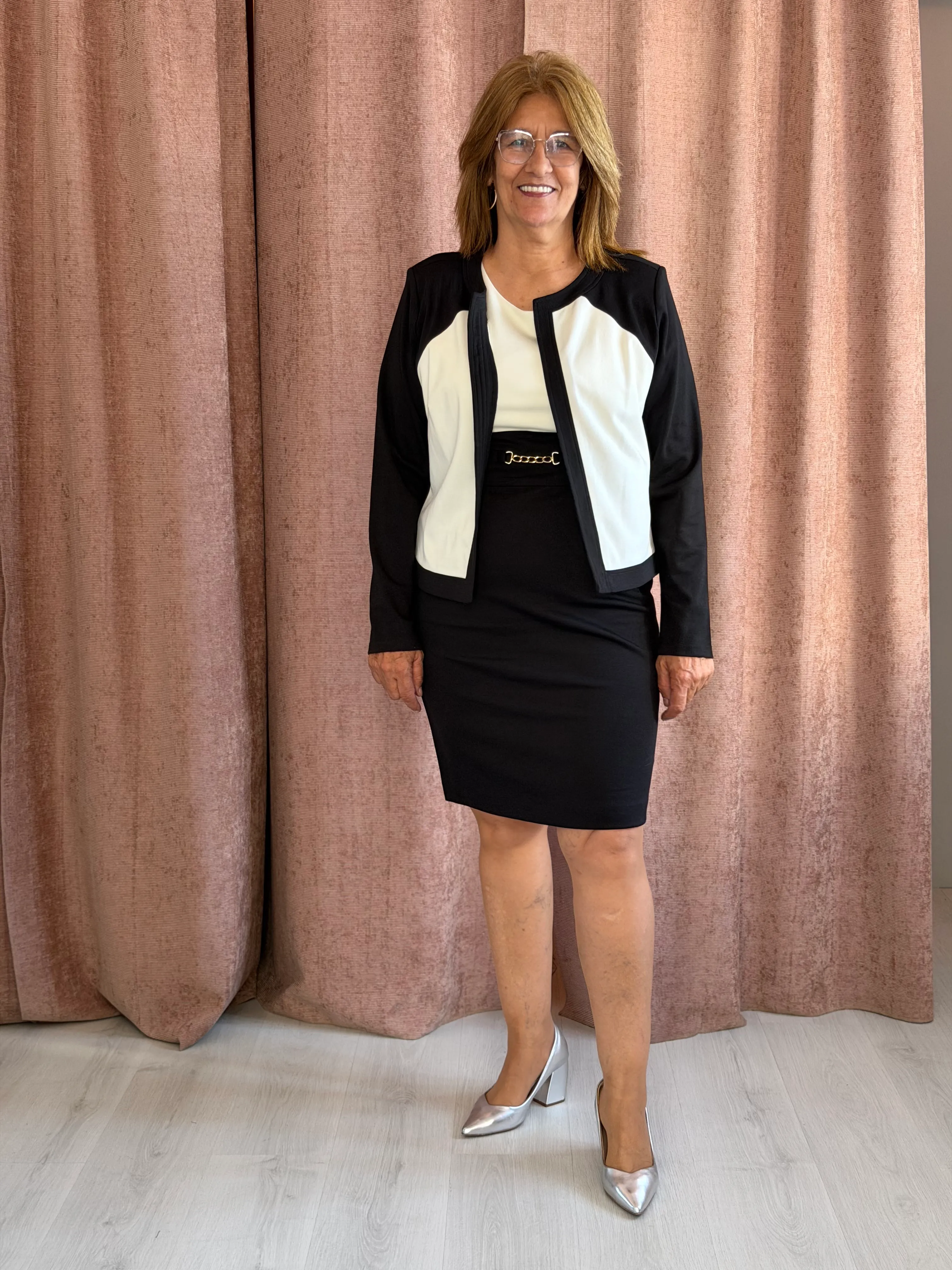 Vestido corto blanco y negro-110 - Imagen 4