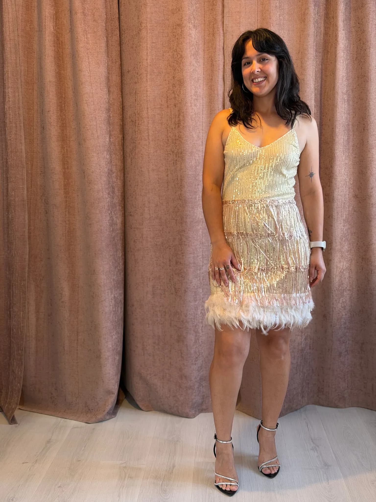 Vestido corto plumas-029 - Imagen 3