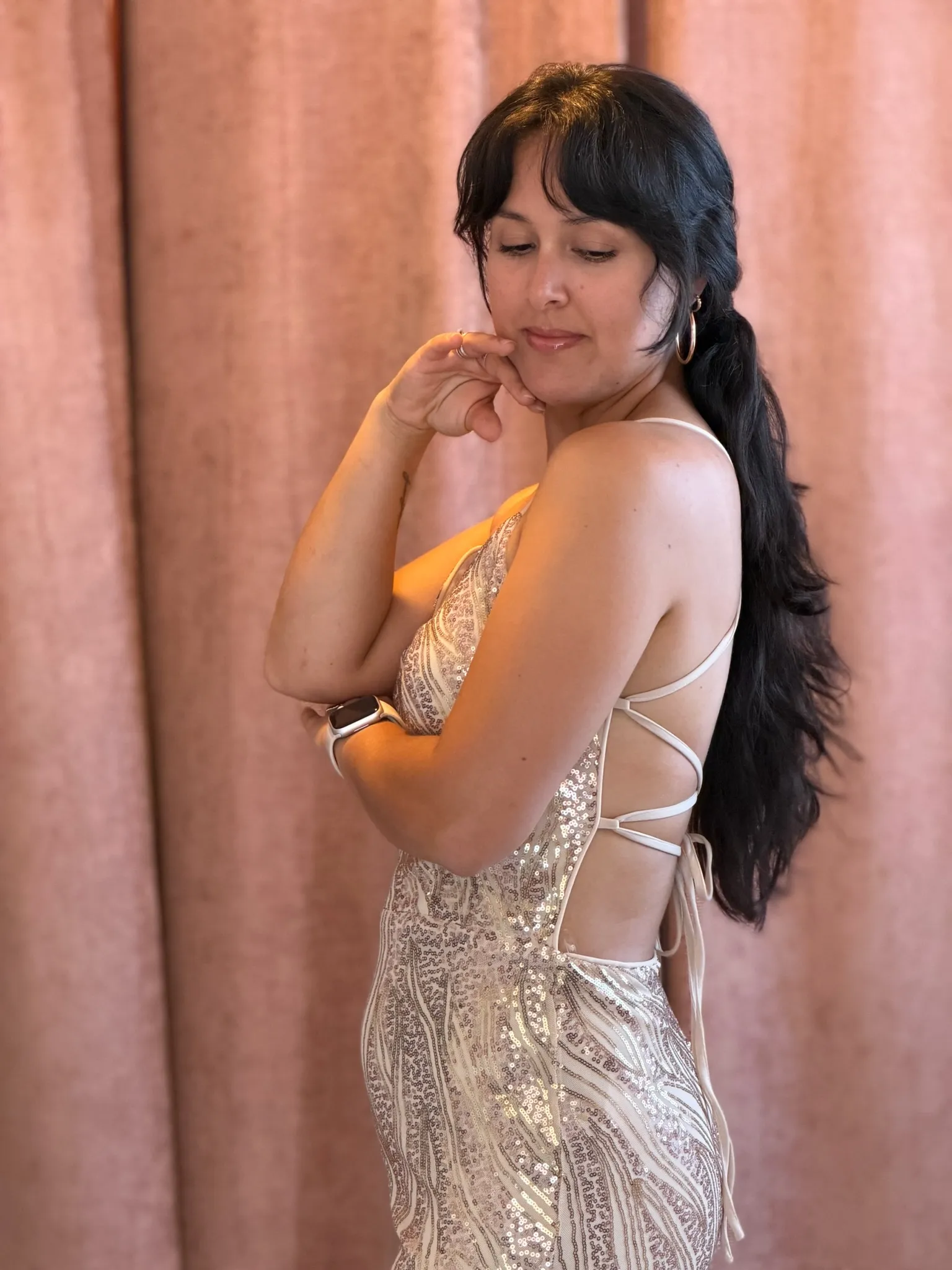 Vestido dorado con lentejuelas-022 - Imagen 1