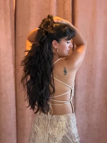 Vestido dorado con lentejuelas-022 - Imagen 2