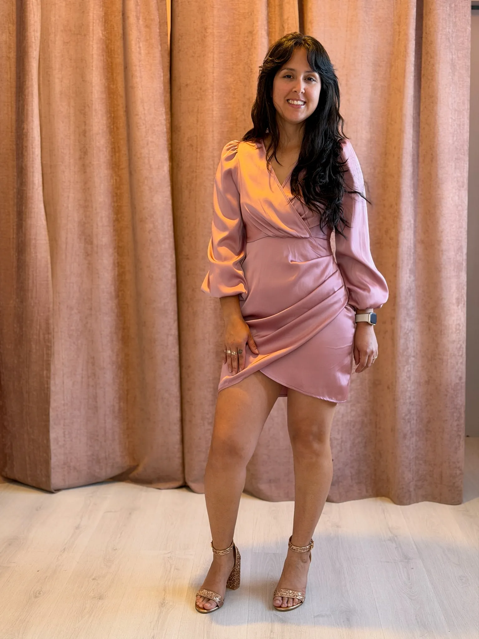 Vestido rosa con mangas-011 - Imagen 2