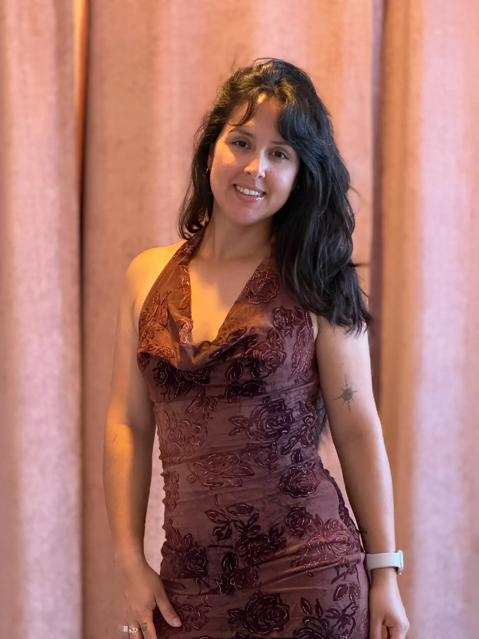 Vestido largo marrón-089 - Imagen 1