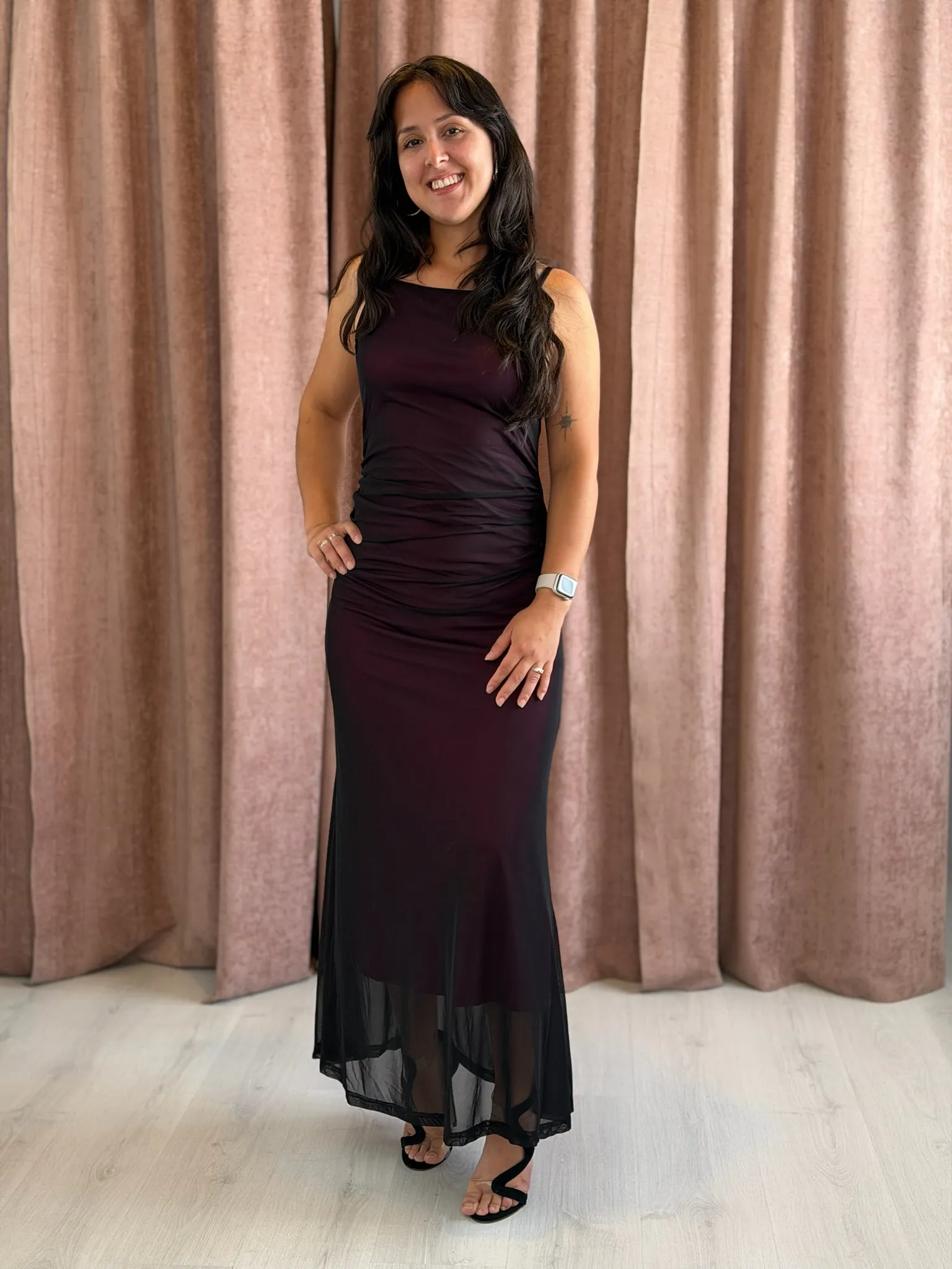 Vestido fucsia simil transparencia - 015 - Imagen 2