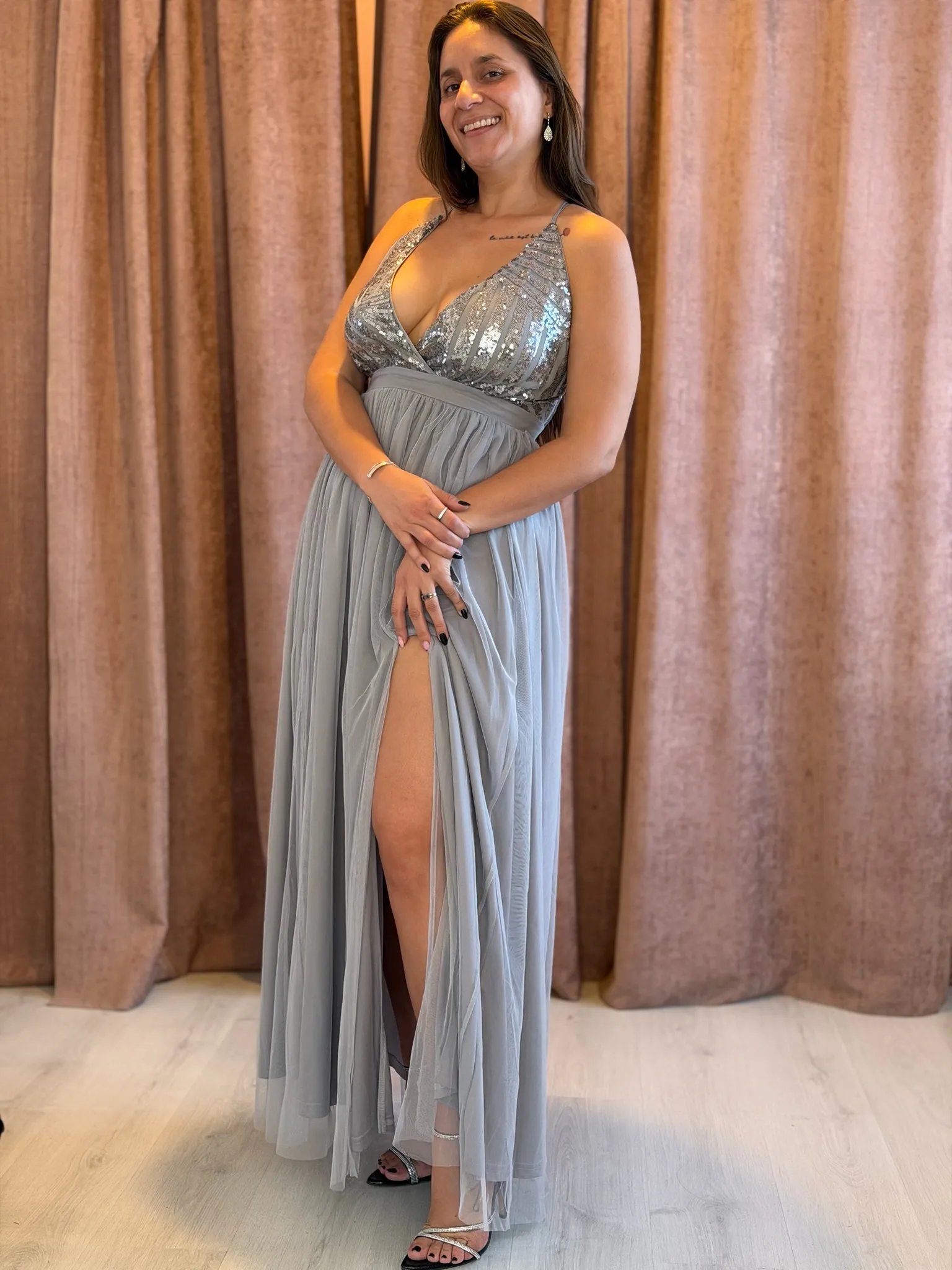 Vestido largo con tul - 032 - Imagen 3