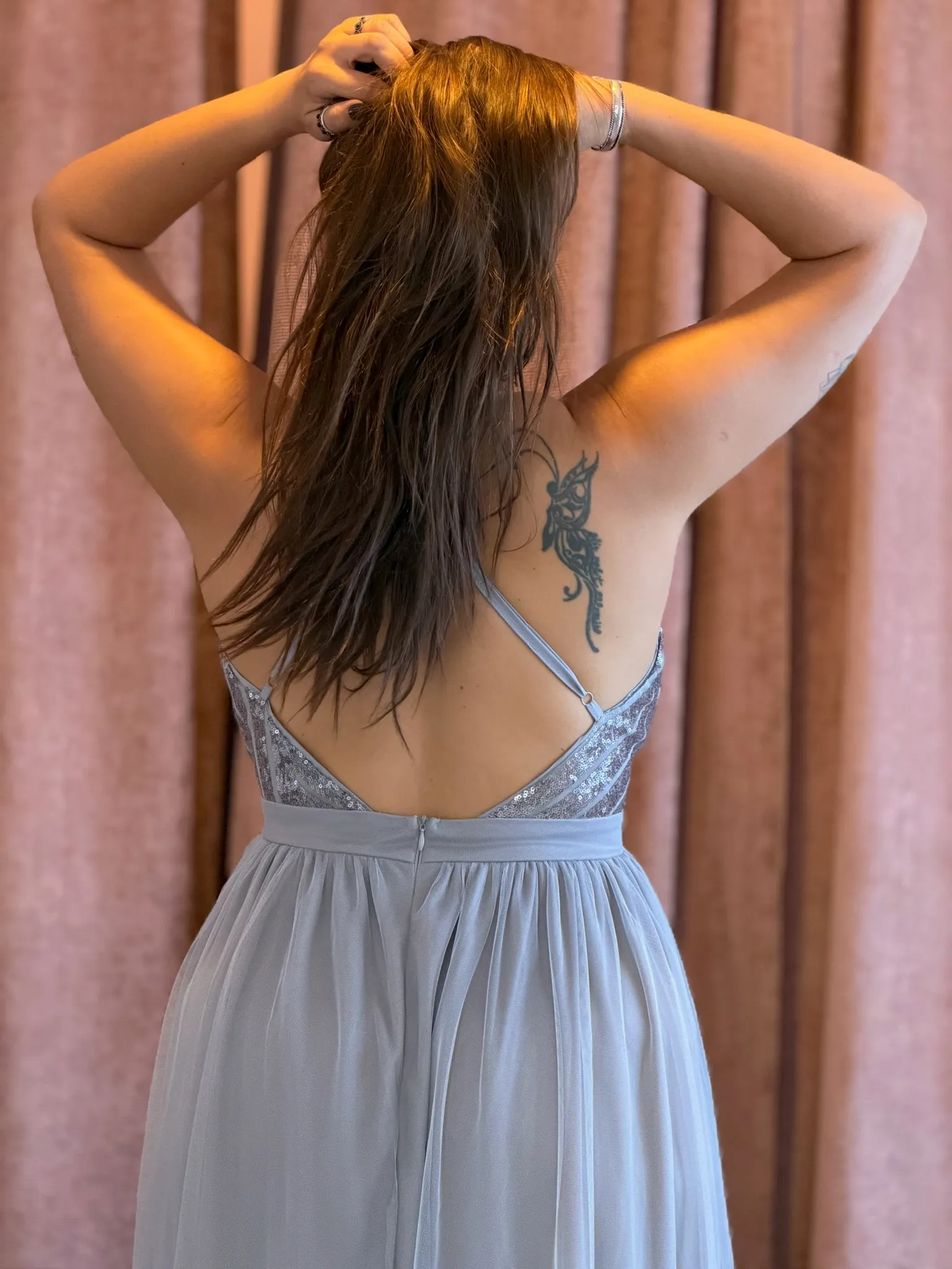 Vestido largo con tul - 032 - Imagen 4