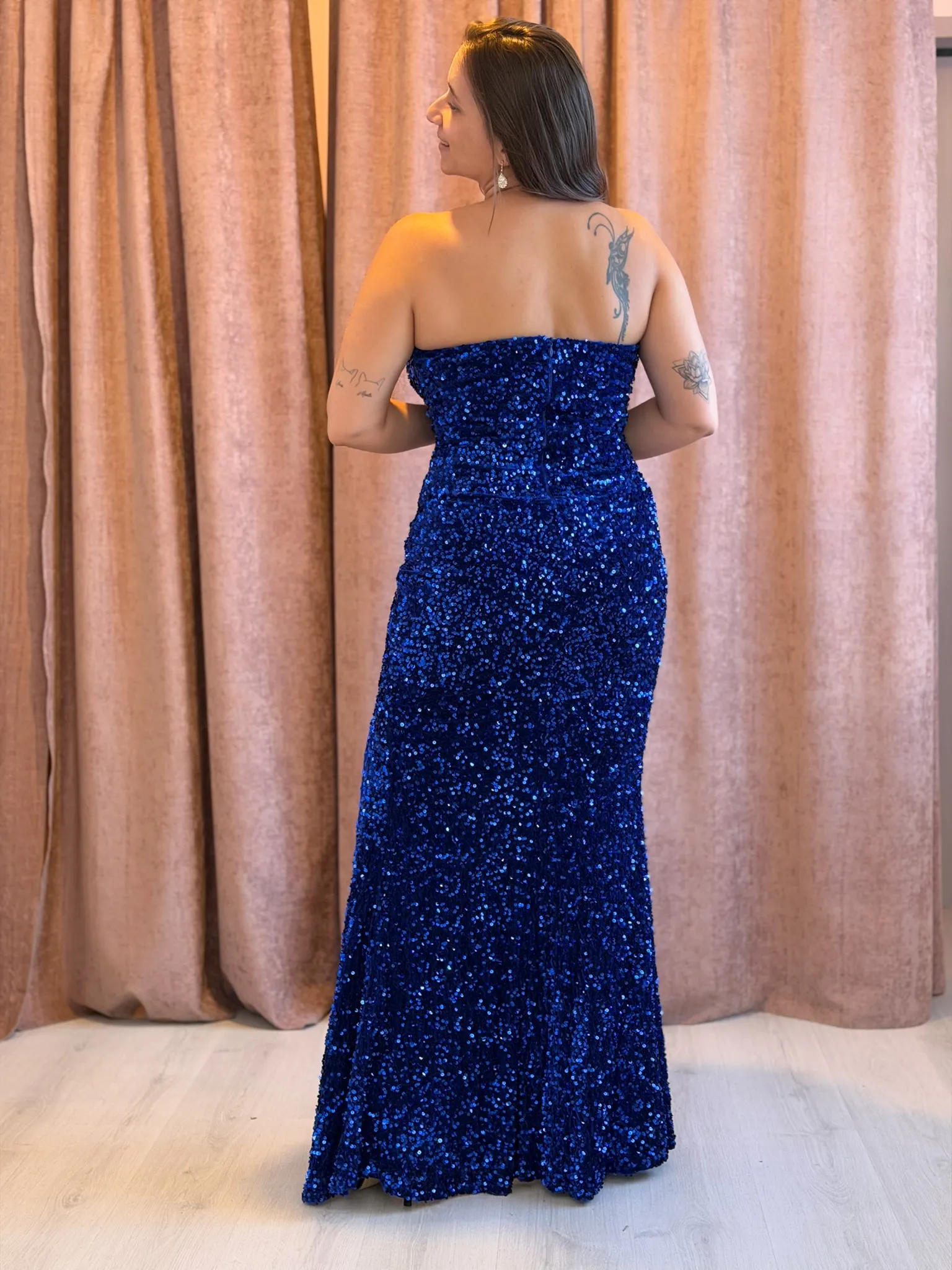 Vestido azul con transparencias - 053 - Imagen 3