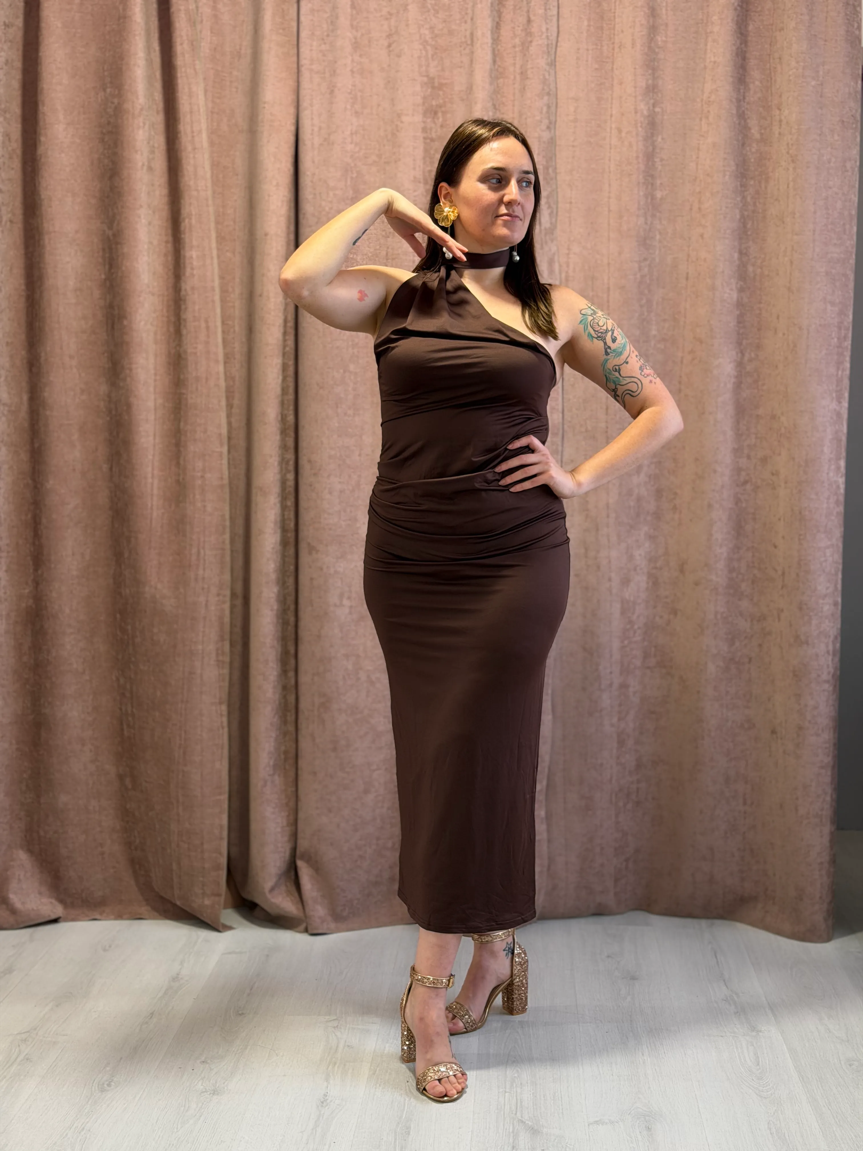 Vestido Marrón con lazo - 131 - Imagen 1