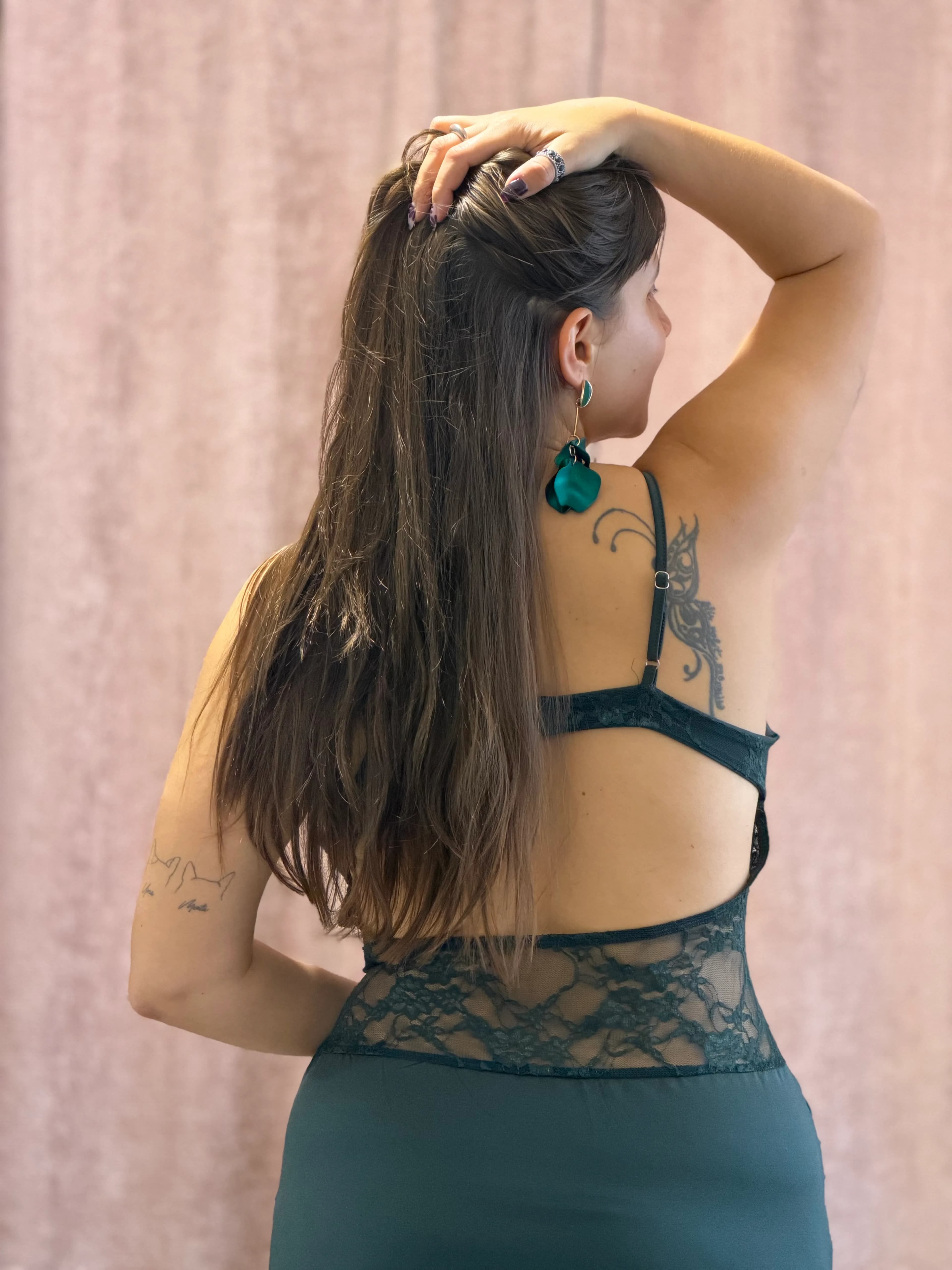 Vestido Verde con encaje - 125 - Imagen 4