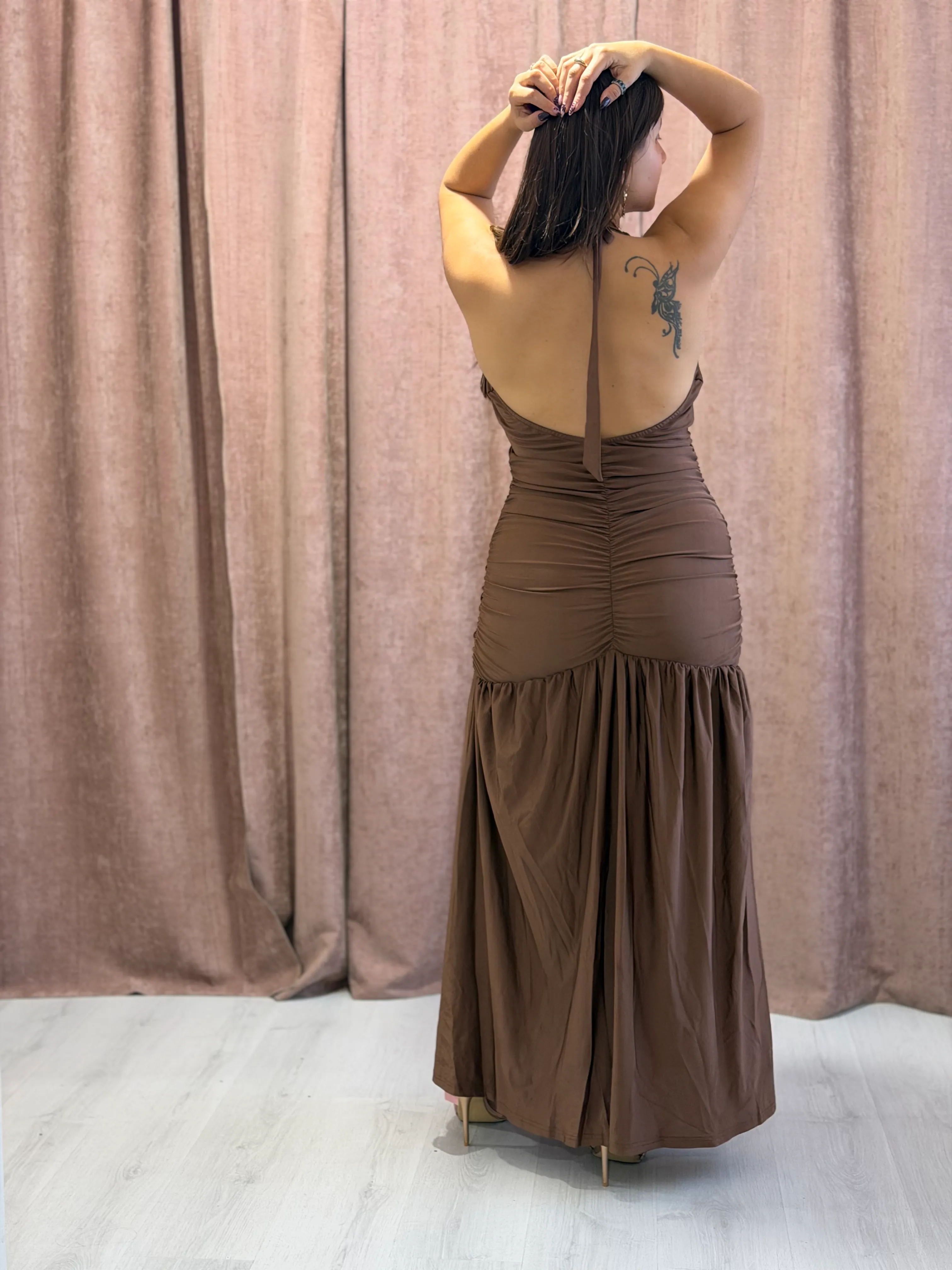 Vestido Largo Marrón - 137 - Imagen 3